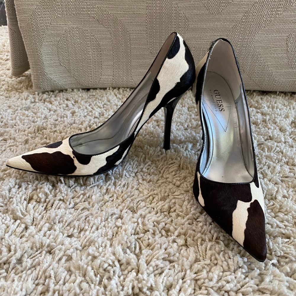 Guess animal print heels